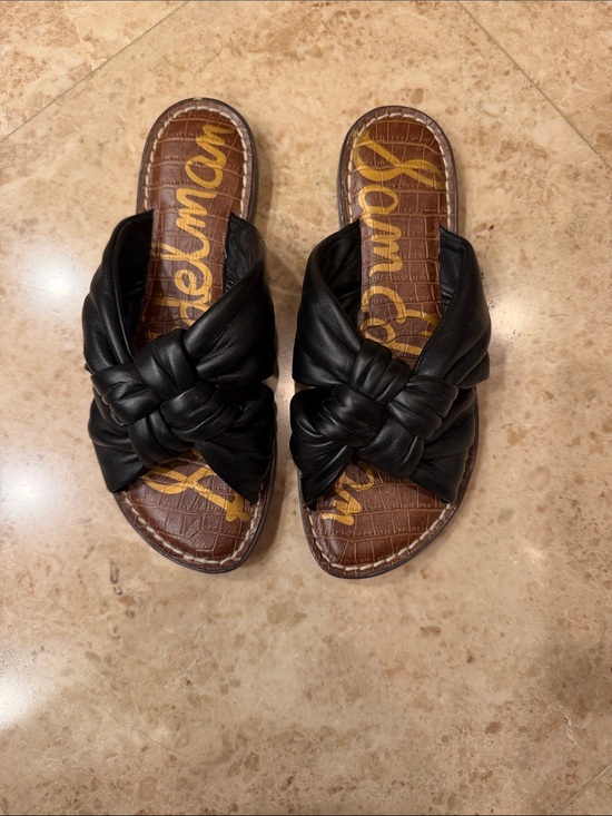 Sam Edelman | Shoes | Sam Edelman Black Knotted Leather Slide Mules ...